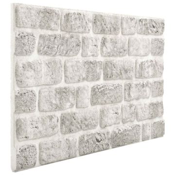 Sienų plokštės 10 pcs Šviesiai pilka 100 x 50 cm EPS putos