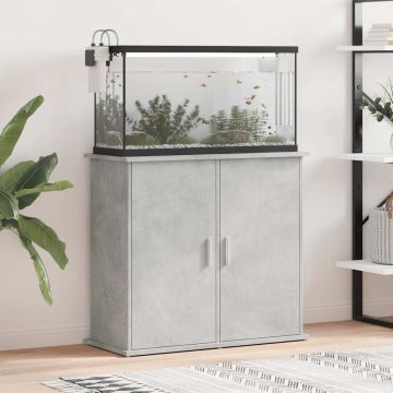 Akvariumo stovas, betono pilkas, 81x36x73cm, inžinerinė mediena