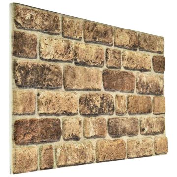 Sienų plokštės 10 pcs Tamsus Smėlis 100 x 50 cm EPS putos