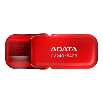 ADATA USB atmintinė UV240, raudonos spalvos, 64 GB, USB 2.0