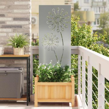 Sodo privatumo ekranas „Fretwork“ Sidabro 50 x 140 cm