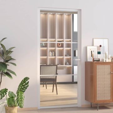 us durys, baltos, 93x201,5cm, ESG stiklas ir aliuminis