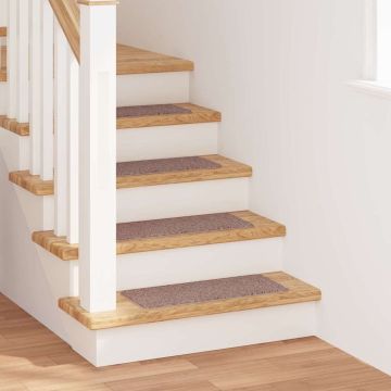 Slydimui atsparūs laiptų kilimėliai 15 pcs Šviesiai ruda
