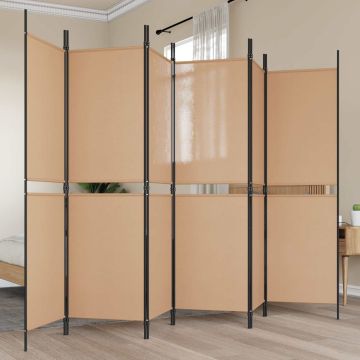 6-skydelio kambario pertvara Smėlio 300 x 180 cm Audinys