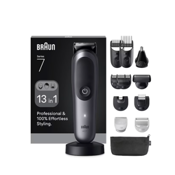 Braun kirpimo mašinėlė AIO7560, juodos spalvos, belaidis