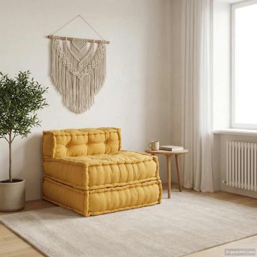 Modulinė sofa, geltona, 70x70x54 cm, audinys