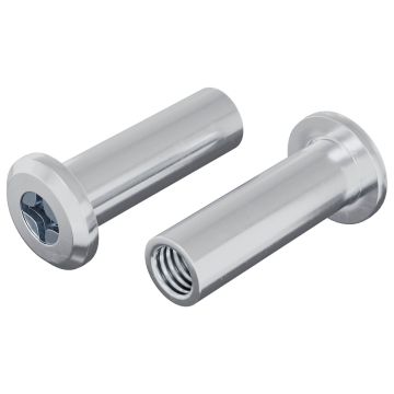 Užrakto veržlė 2 pcs Sidabro M6 x 15 mm Plienas