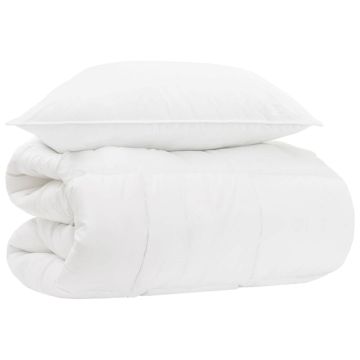 Antklodžių rinkinys su pagalve 2 pcs Balta Bambukas