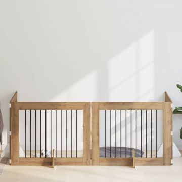 Šunų vartai su stovais 4 pcs Artisano ąžuolo 100 x 80 cm