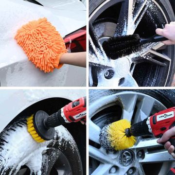 Automobilių šepetėlių rinkinys Įvairiaspalvis poliratanas