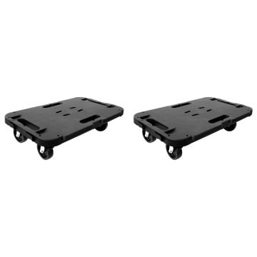 Transportavimo vežimėlis, 2 vnt., juodos spalvos, PP, 300kg