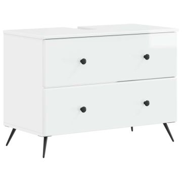 Vonios kriauklės spinta BREDA Itin blizgi balta 82 x 41 x 59 cm