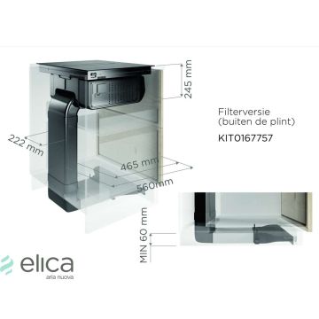 Gartraukio priedas ELICA Recycling kit plinth-out for Nikolatesla FIT / FIT 3Z / FIT XL / PRIME S / ALPHA / VELVET (Filters included)