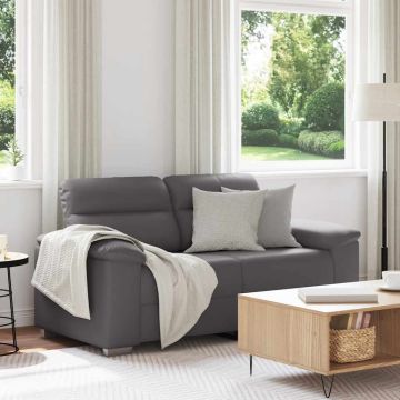 Dvivietė sofa, pilka, 160x81x84 cm, dirbtinė oda