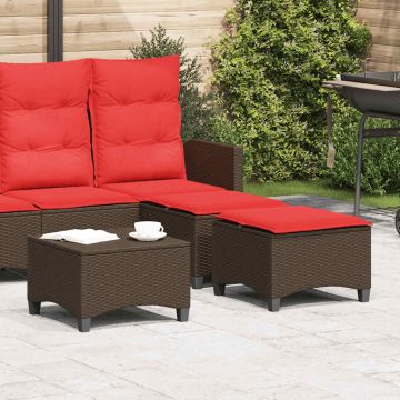 sodo kėdės su pagalvėlėmis 2 vnt Ruda 55x55x36 cm polirotango