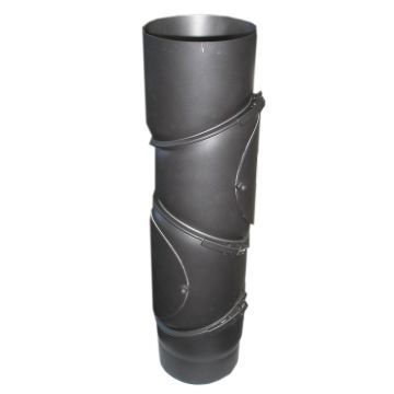 Alkūnė kamino D150 4seg reg 0-90 su pravala
