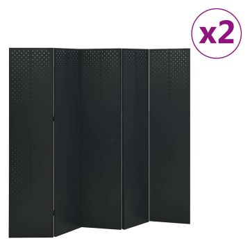 Kambario pertvaros, 5 dalių, 2vnt., juodos, 200x180cm, plienas