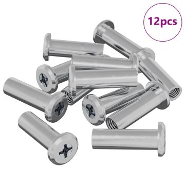 Užrakto veržlė 12 pcs Sidabro M6 x 15 mm Plienas