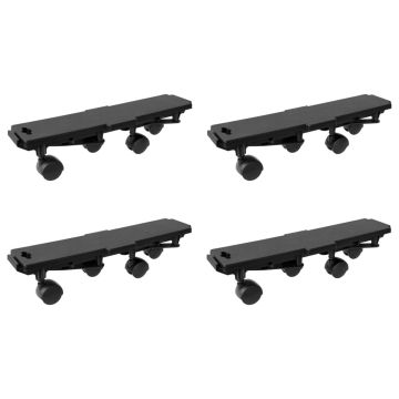 Transportavimo platformos su 4 ratukais, 4vnt., juodos, PP
