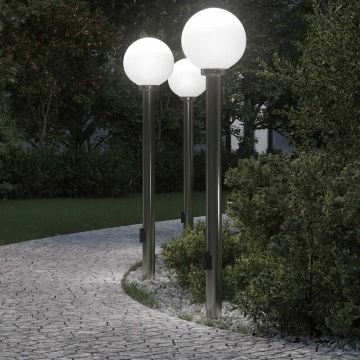 Šviestuvai su išleidimo anga, 3 vnt., 120 cm, nerūdijantis plienas, IP44
