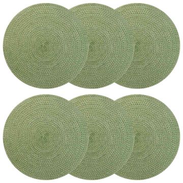 Džiuto paveikslai 6 pcs Alyvuogių žalia Ø 30 cm