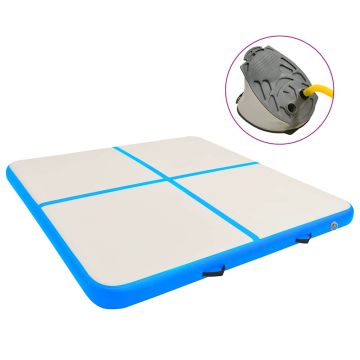 Pripučiamas gimnastikos kilimėlis, mėlynas, 200x200x20cm, PVC