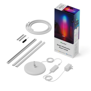 Nanoleaf šviečianti girlianda Floor Lamp Smart Matter WiFi 1700Lm RGBW, baltos spalvos, 22 W