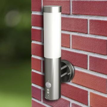Lauko sieniniai šviestuvai, 2 vnt., su judesio jutikliu, nerūdijantis plienas