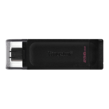 Kingston USB atmintinė DT70/256GB, juodos spalvos, 256 GB, USB Type-C