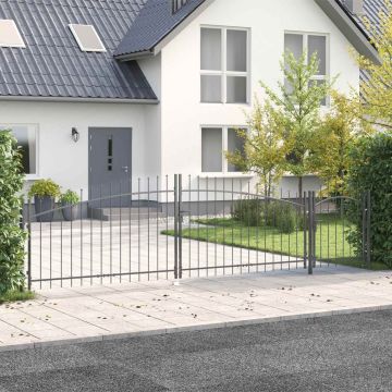 Sodo vartai su užraktu Woerden Pilka 100 x 500 cm Plienas