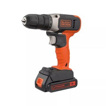 BLACK & DECKER akumuliatorinis gręžtuvas-suktuvas BCD001C2-QW, 18 V, 5 Ah, juodos spalvos