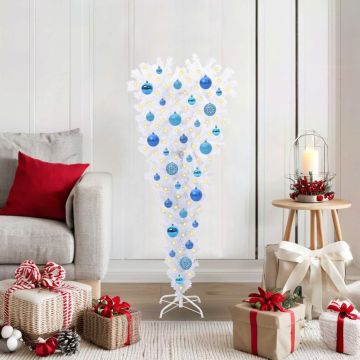 Dirbtinė Kalėdų eglutė su 150 LED Balta 120 cm PVC ir Plienas