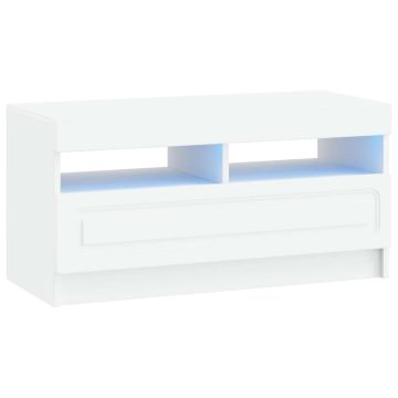 LED televizoriaus spintelė Balta Apdirbta mediena