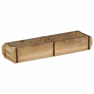 Padėklas su saugykla Ruda 57 x 15 x 9 cm Kietas atkurtas medis