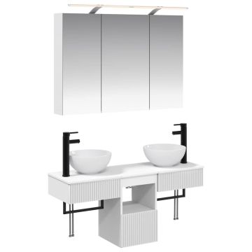 Vonios spintos komplektas 4 pcs Balta 100 x 14,5 x 70 cm