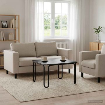 Kavos staliukas Juoda 100 x 100 x 45 cm Apdirbta mediena