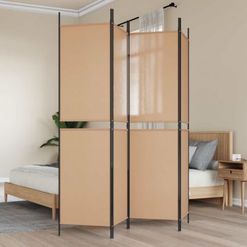4-skydelis kambario skirstytuvas Smėlio 200 x 200 cm Audinys