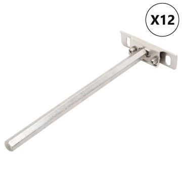 Plūduriuojančių lentynų laikikliai, 12 vnt., Ø12x200 mm, plieno