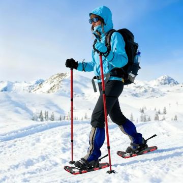 3 in 1 sniego batai su žygio lazdelėmis Raudona ir Juoda