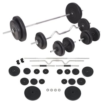 Štangos ir hantelių rinkinys, 90 kg
