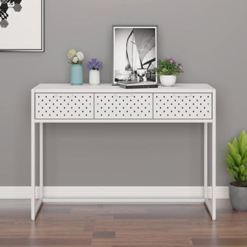 Konsolinis staliukas, baltos spalvos, 106x35x75cm, plienas