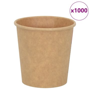 Popieriniai kavos puodeliai 1000 vnt 4oz 100ml Ruda