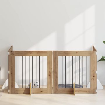 Šunų vartai su stovais 4 pcs Artisano ąžuolo 80 x 80 cm