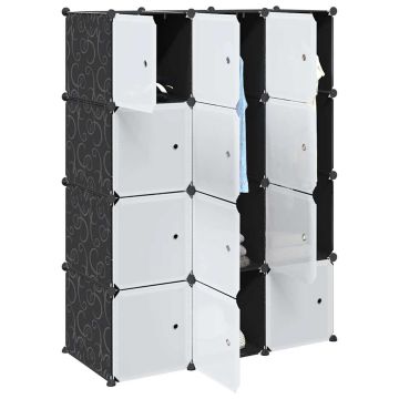 Storage Cube Organizer su 12 kubelių ir pakabinamų strypų PP