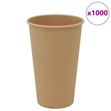 Popieriniai kavos puodeliai, 1000vnt., 16oz, 400ml, ruda