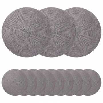 Džiuto paveikslai 12 pcs Pilka Ø 30 cm 100% Tossa Džiutas