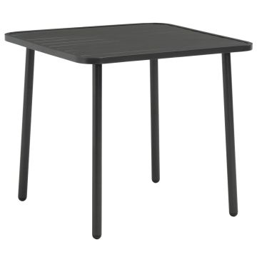 Sodo stalas, tamsiai pilkas, 80x80x72cm, plienas
