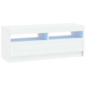 LED televizoriaus spintelė Balta Apdirbta mediena