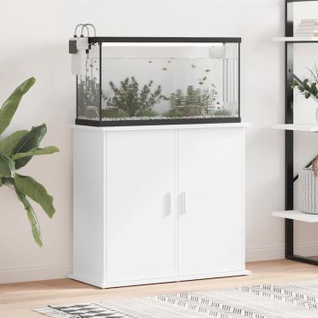 Akvariumo stovas, baltos spalvos, 81x36x73cm, apdirbta mediena
