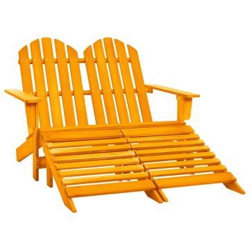 Dvivietė sodo Adirondack kėdė ir otomanė, oranžinė, eglė